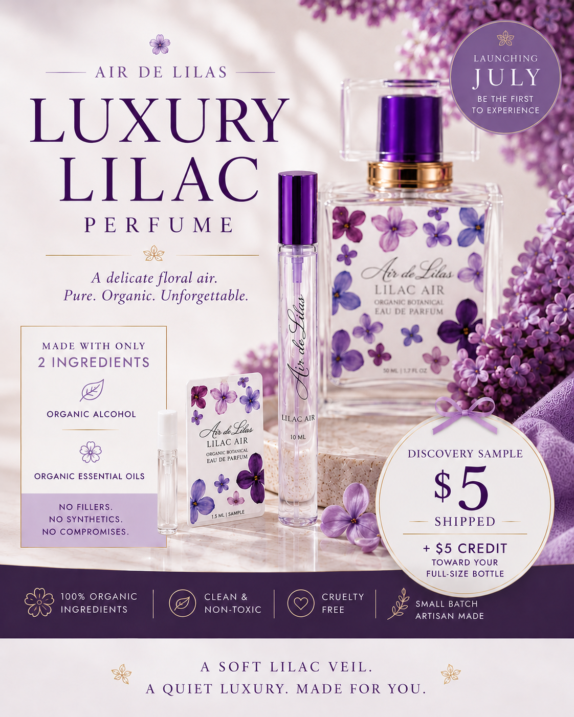 Air De Lilas - Lilac Air - Organic Botanical Eau de Parfum