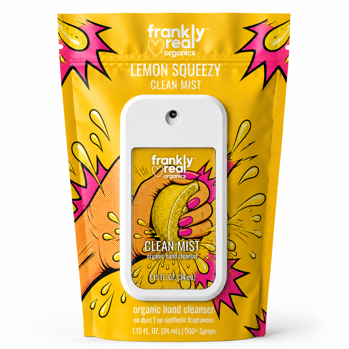 Organic Hand Cleanser Spray – Lemon + Lime  – Lemon Squeezy – 34 mL | Clean Mist™