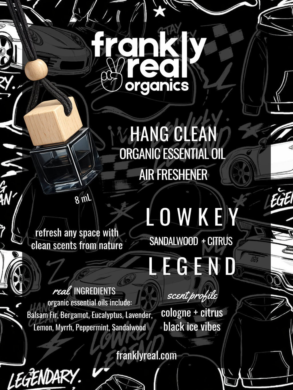 Hang Clean™ Organic Air Freshener – Citrus + Pine “Lowkey Legend” (Signature Scent) 8ml