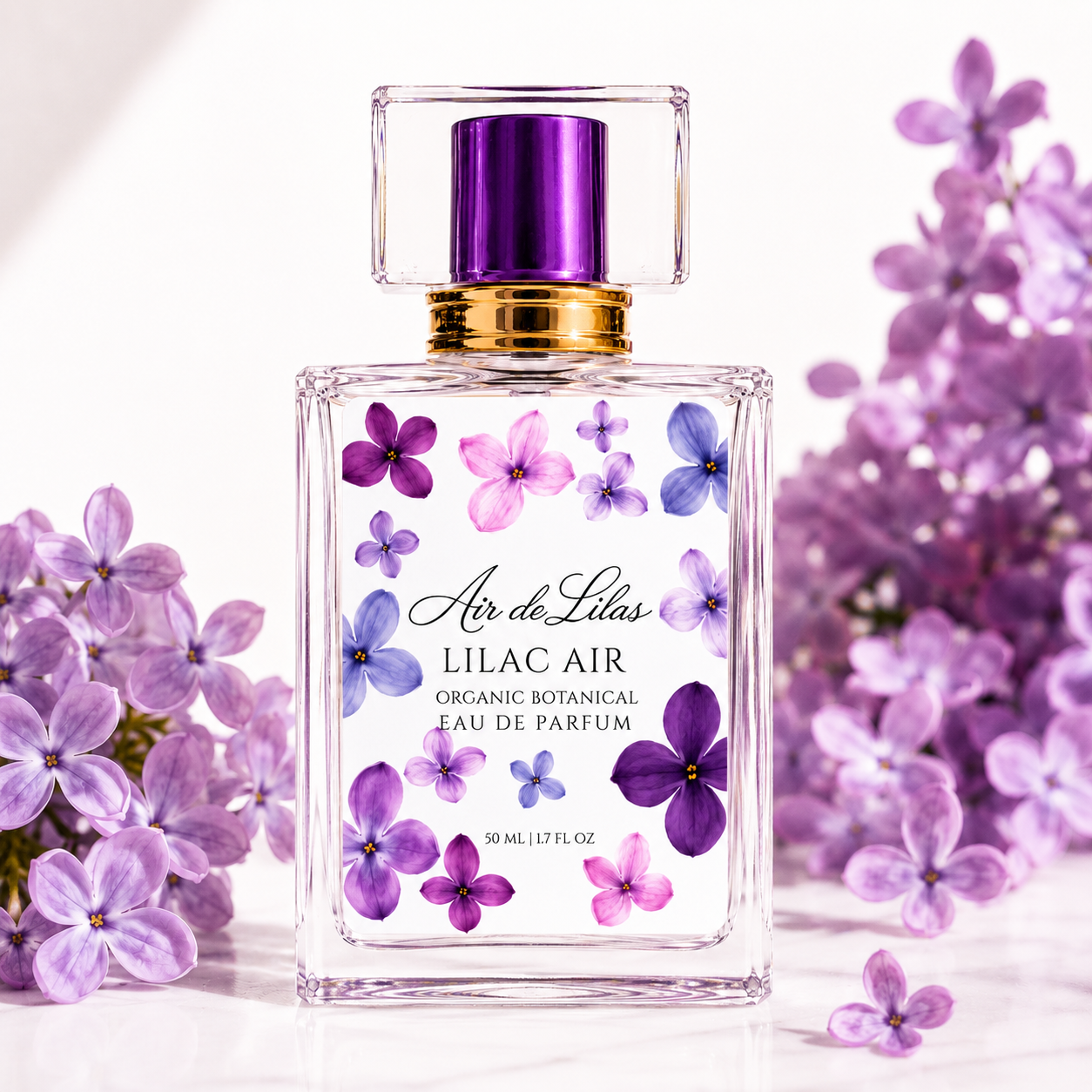 Clean Perfume - Organic Botanical Eau de Parfum - Air de Lilas - Lilac Air -50 mL