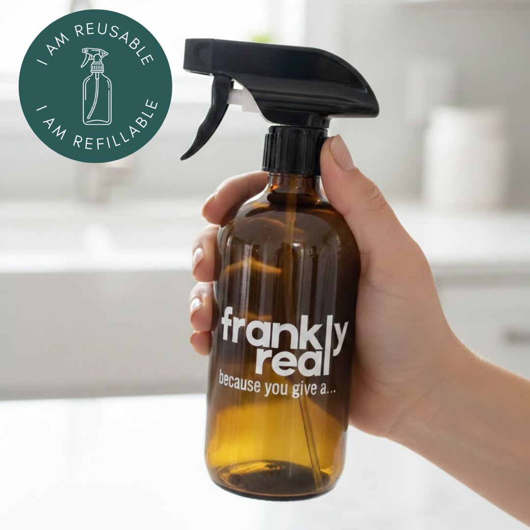 Amber Glass Bottle - Refillable & Reusable (16 ounces)