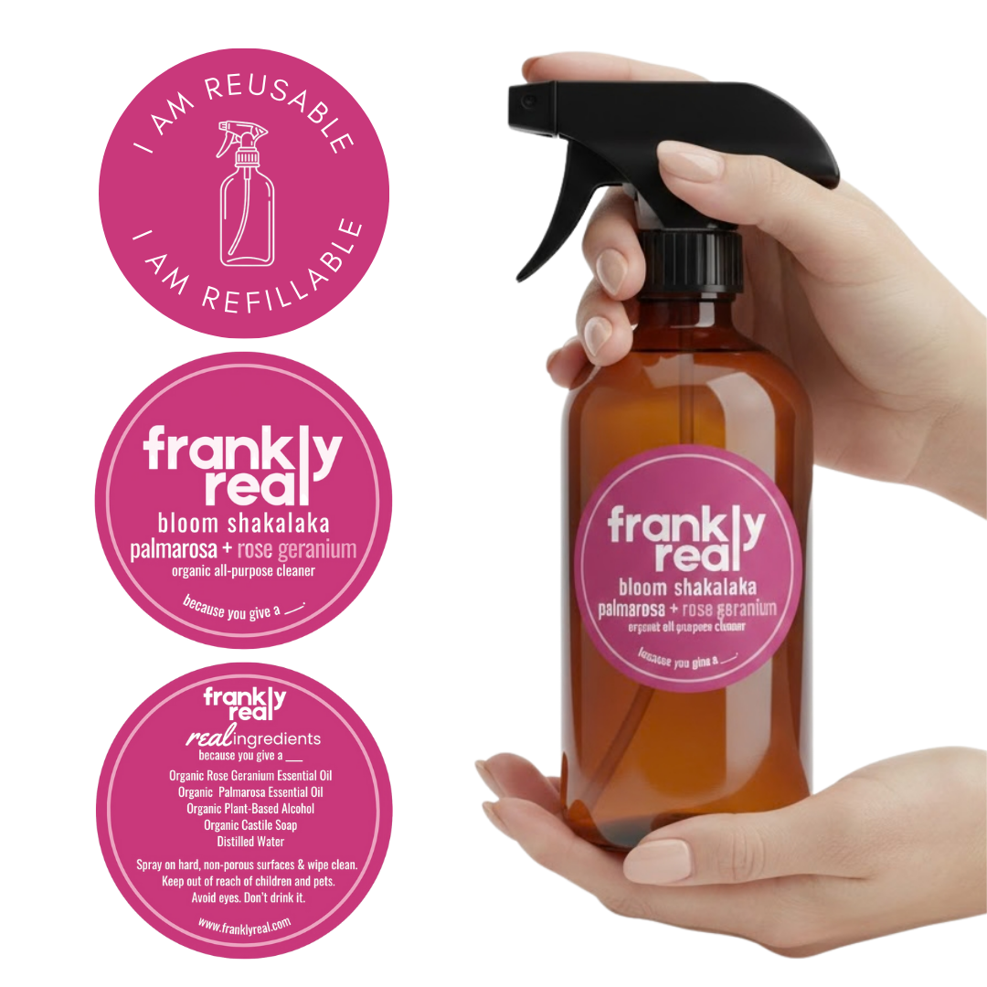 Amber Glass Bottle - Refillable & Reusable (16 ounces)