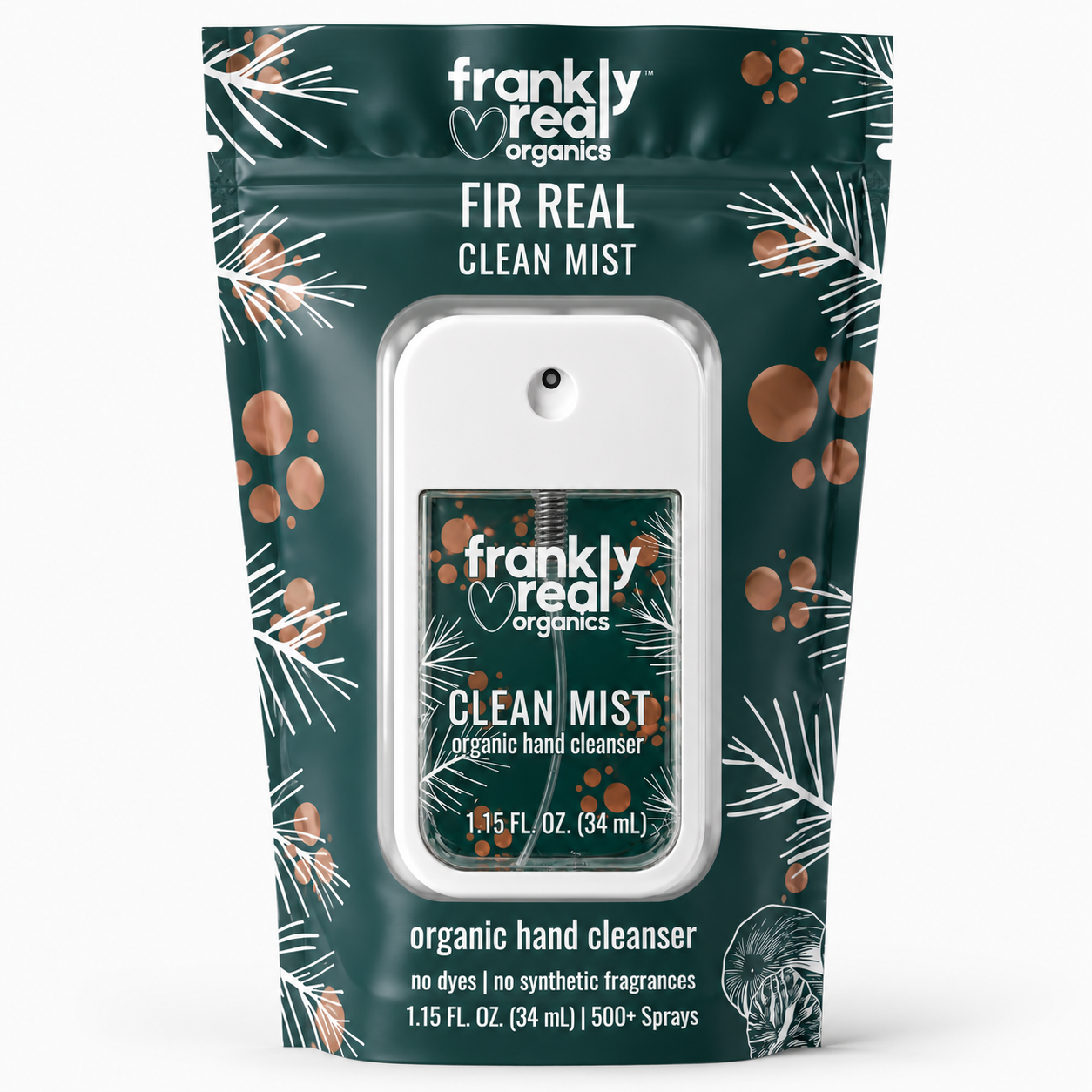 Organic Hand Cleanser Spray – Nutmeg + Pine – Fir Real – 34 mL | Clean Mist™