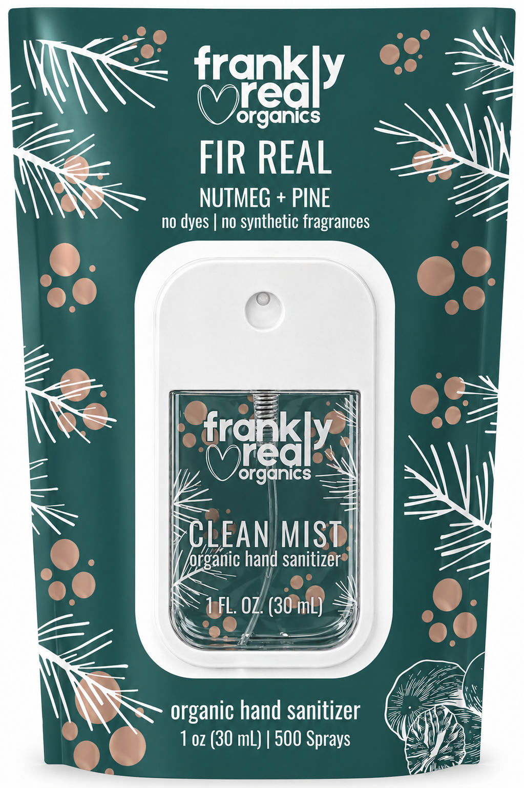 Organic Hand Sanitizer Spray – Nutmeg + Pine – Fir Real – 30 mL | Clean Mist™