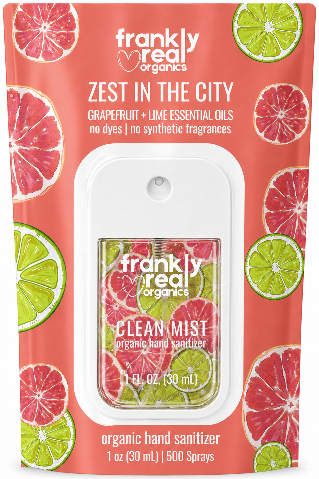 Organic Hand Sanitizer Spray – Grapefruit & Lime – Zest in the City – 30 mL | Clean Mist™