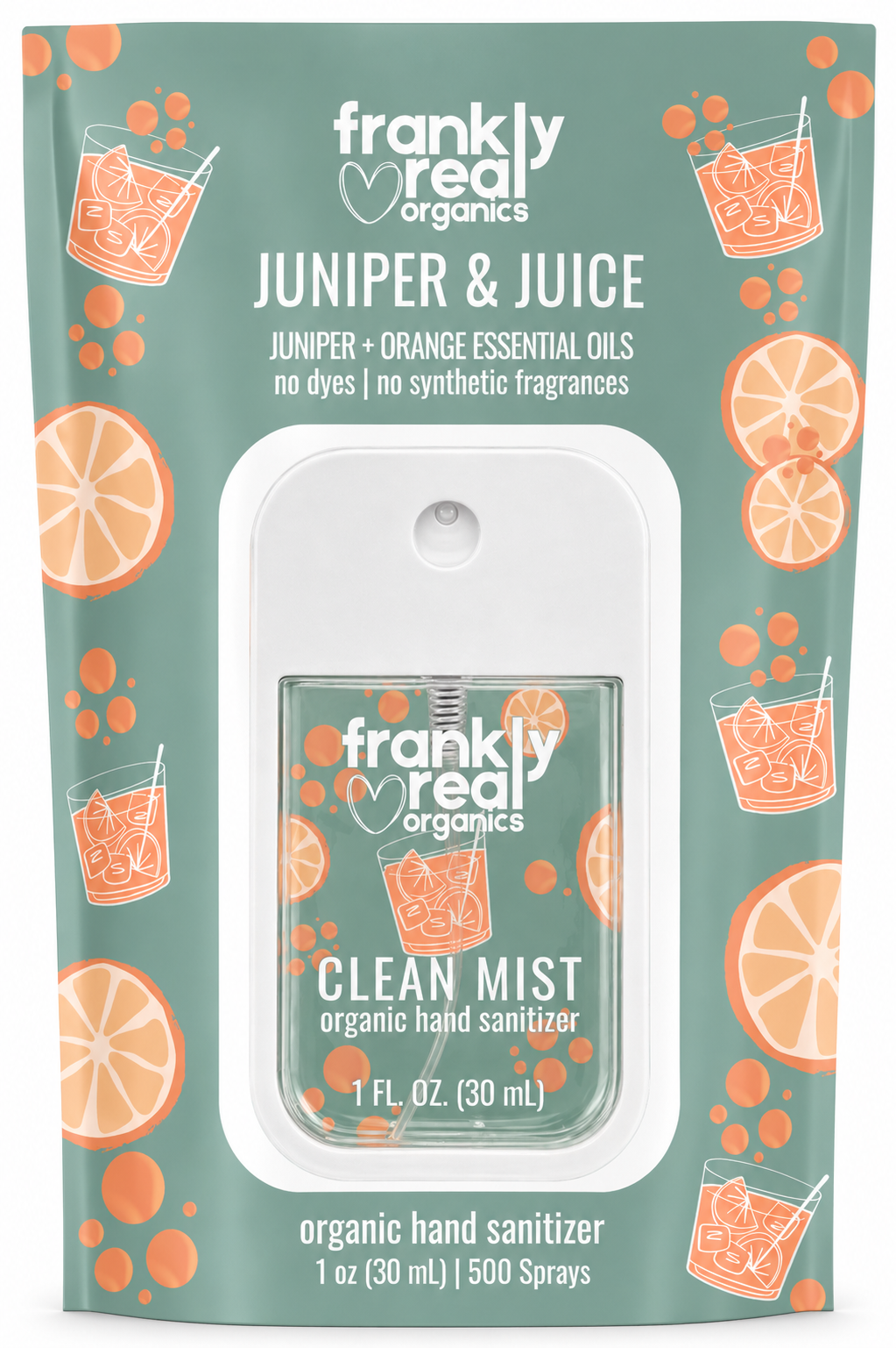 Organic Hand Sanitizer Spray – Juniper + Orange – Juniper & Juice – 30 mL | Clean Mist™
