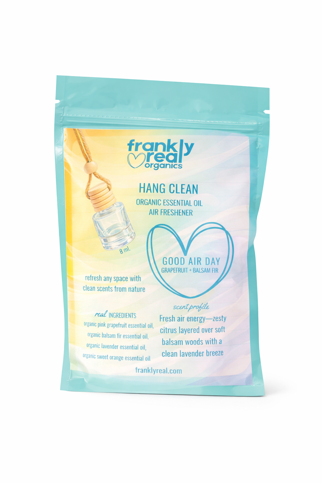 Hang Clean™ Organic Air Freshener – Balsam Fir + Citrus “Good Air Day” (8ml)
