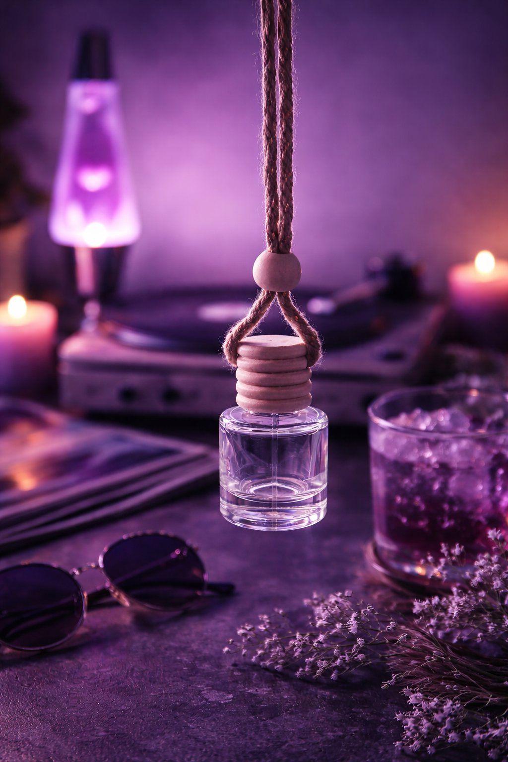 Hang Clean™ Organic Air Freshener – Lavender + Sandalwood “Purple Reign” (8ml)