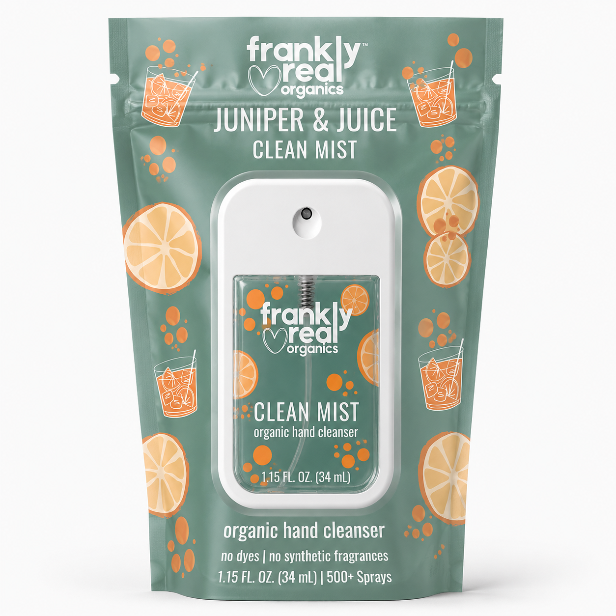 Organic Hand Cleanser Spray – Juniper + Orange – Juniper & Juice – 34 mL | Clean Mist™