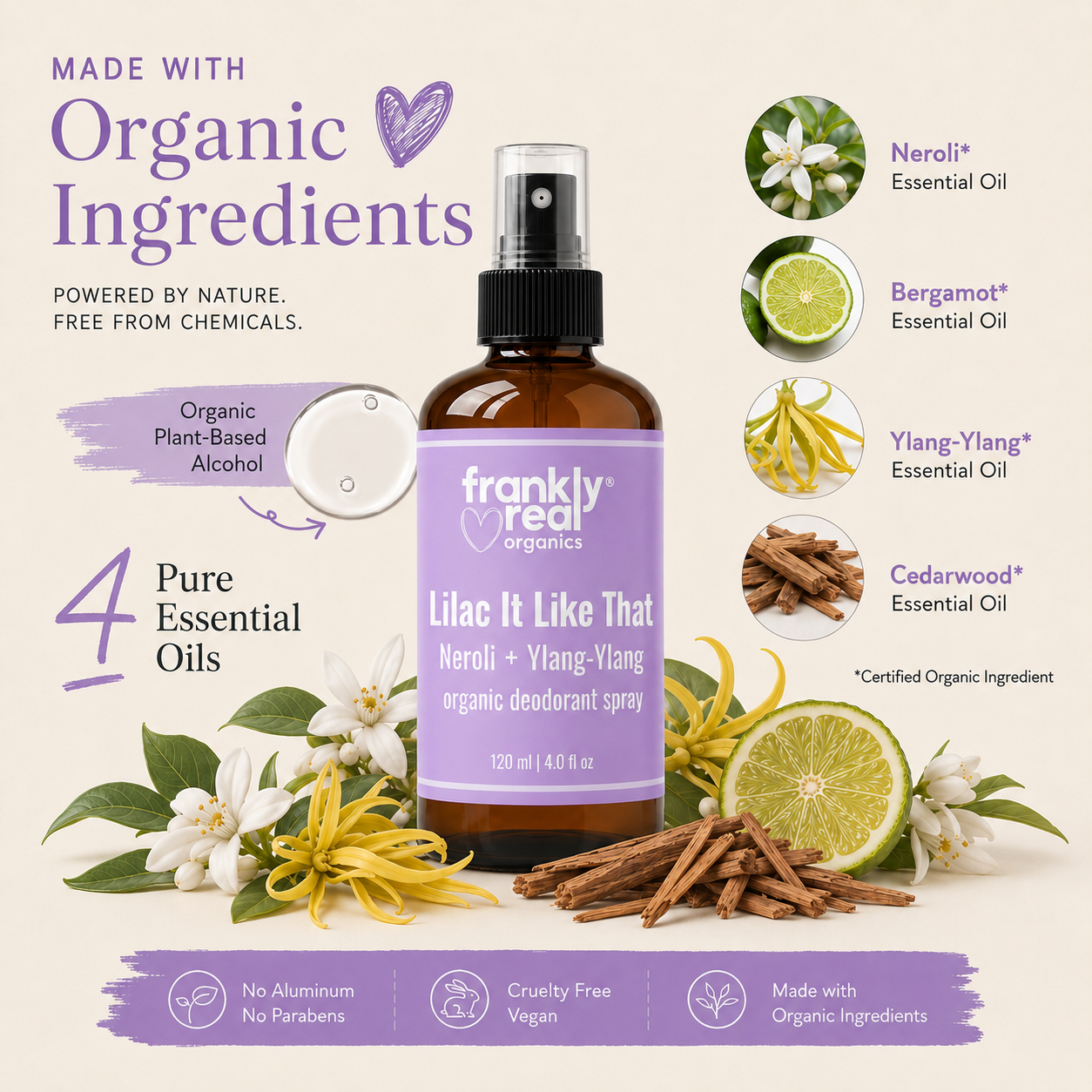 Lilac It Like That Organic Deodorant Spray - Neroli + Ylang Ylang