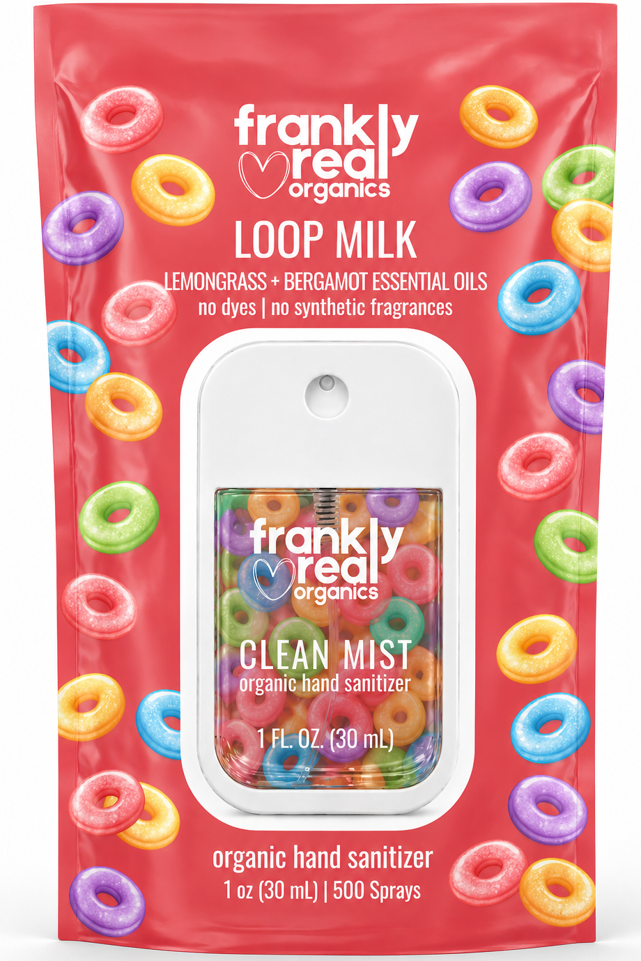 Organic Hand Sanitizer Spray – Lemongrass + Bergamot – Loop Milk – 30 mL | Clean Mist™