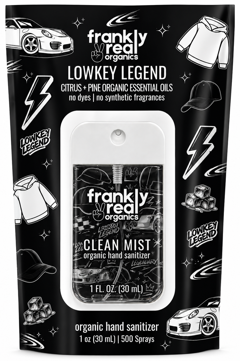 Organic Hand Sanitizer Spray – Citrus + Pine – Lowkey Legend – 30 mL | Clean Mist™