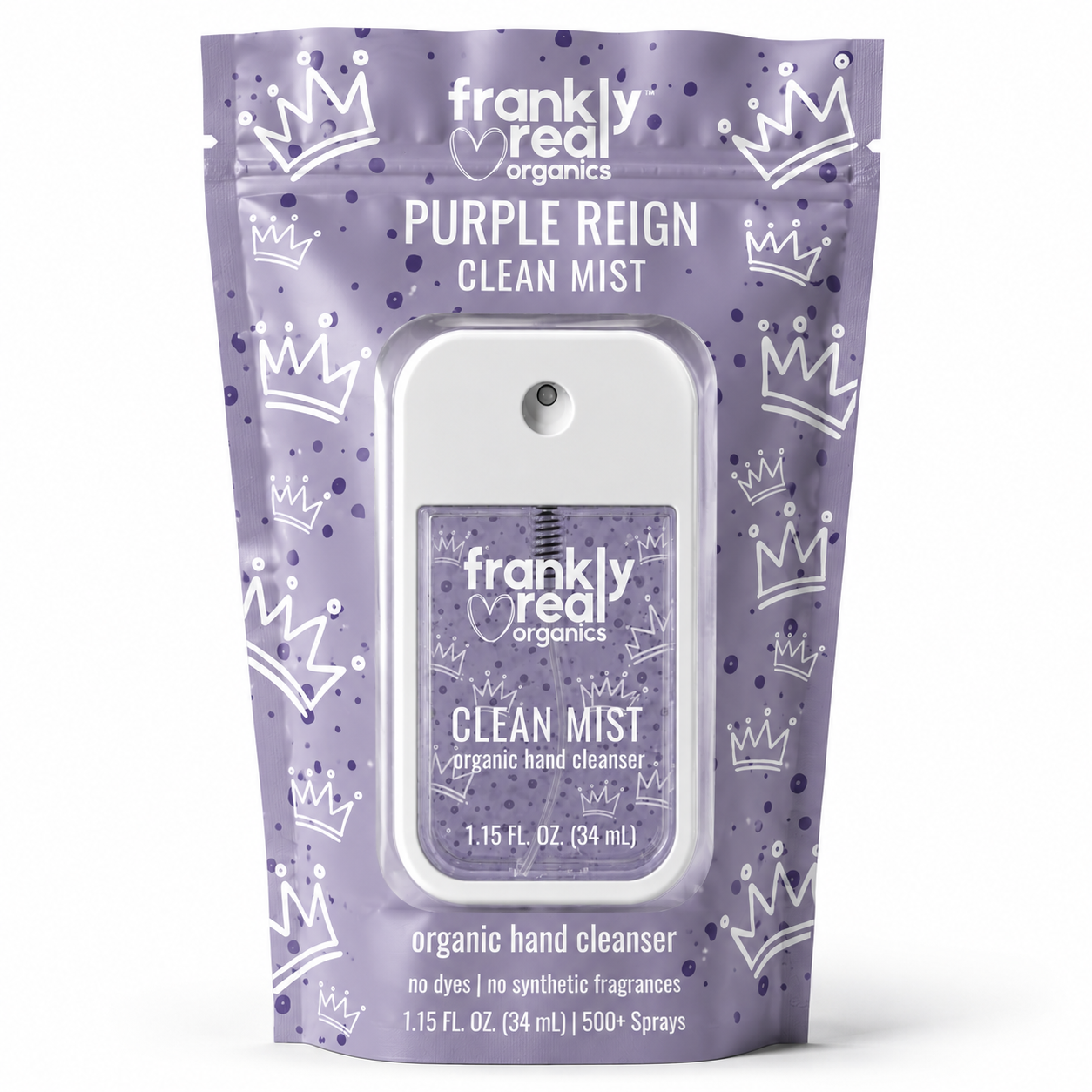Organic Hand Cleanser Spray – Lavender + Sandalwood – Purple Reign – 34 mL | Clean Mist™
