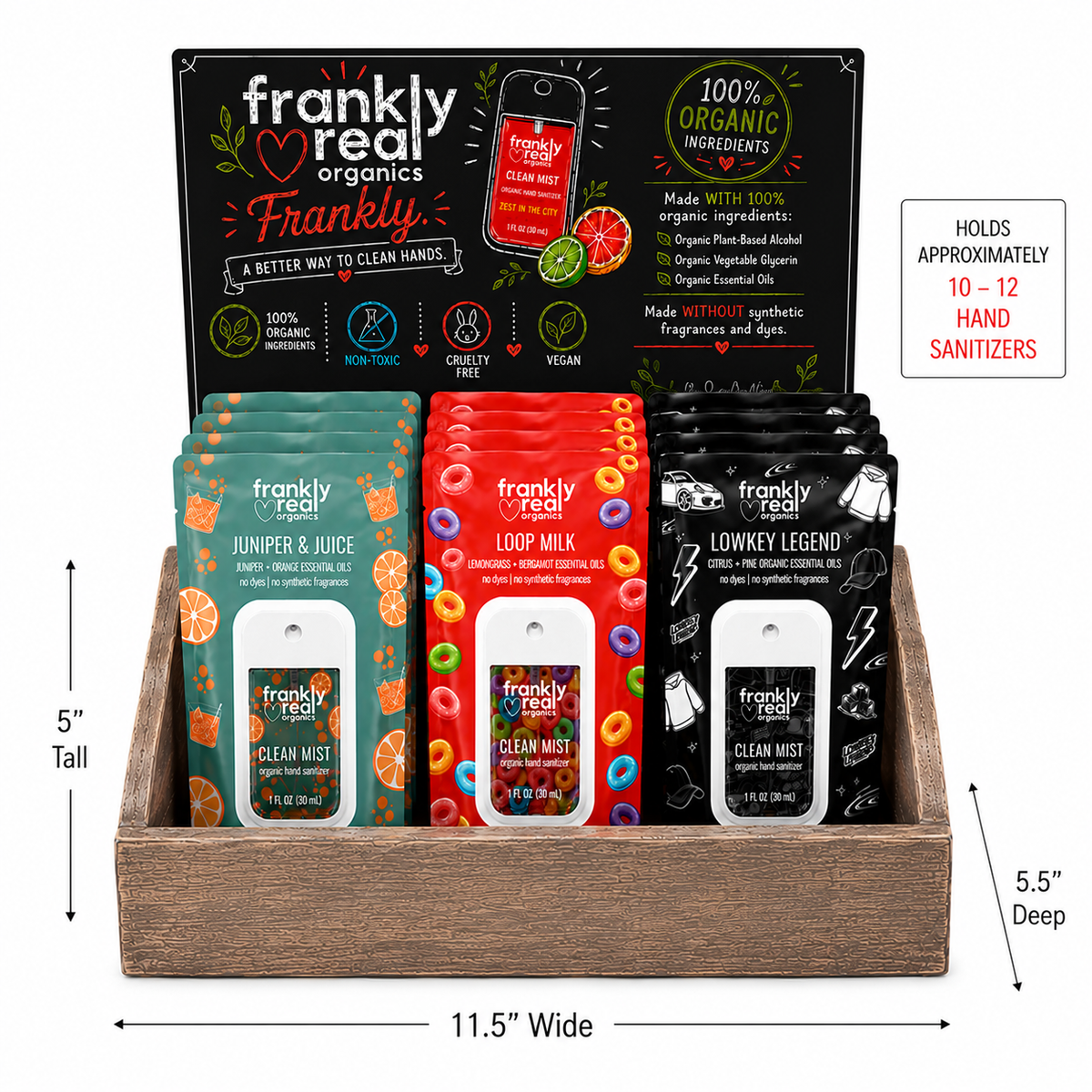 Small Wooden Hand Cleanser Retail Display