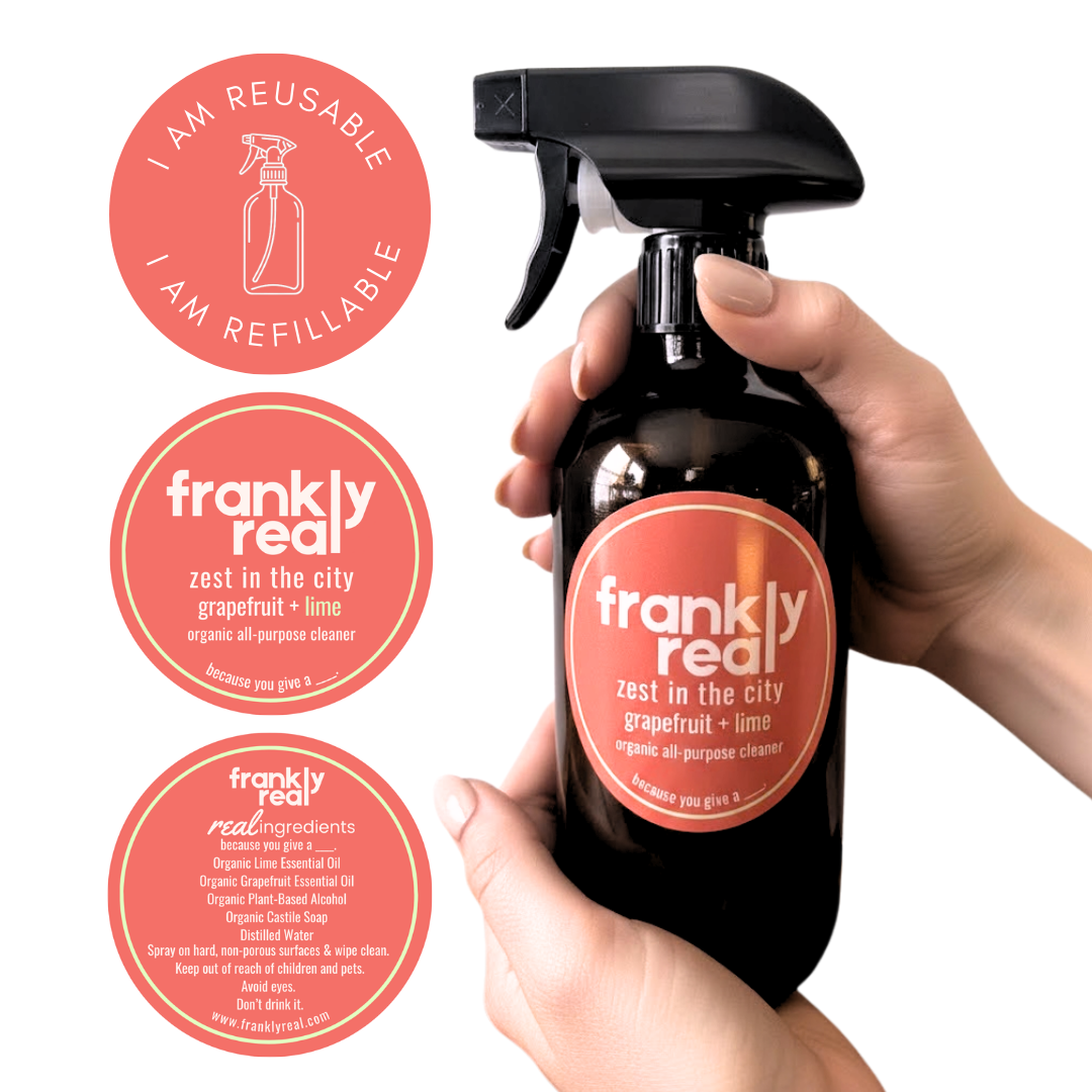 Amber Glass Bottle - Refillable & Reusable (16 ounces)