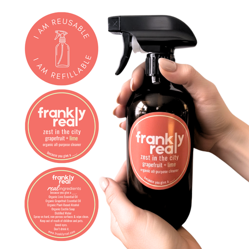 Amber Glass Bottle - Refillable & Reusable (16 ounces)